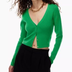 Aritzia • Babaton Georgia cardigan in gloss green